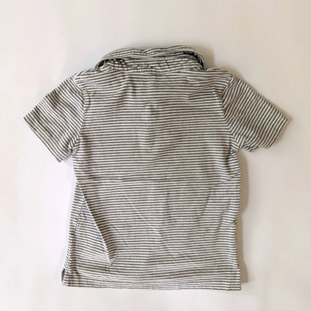 Carter's Gray and White Polo Shirt Classic Striped Design